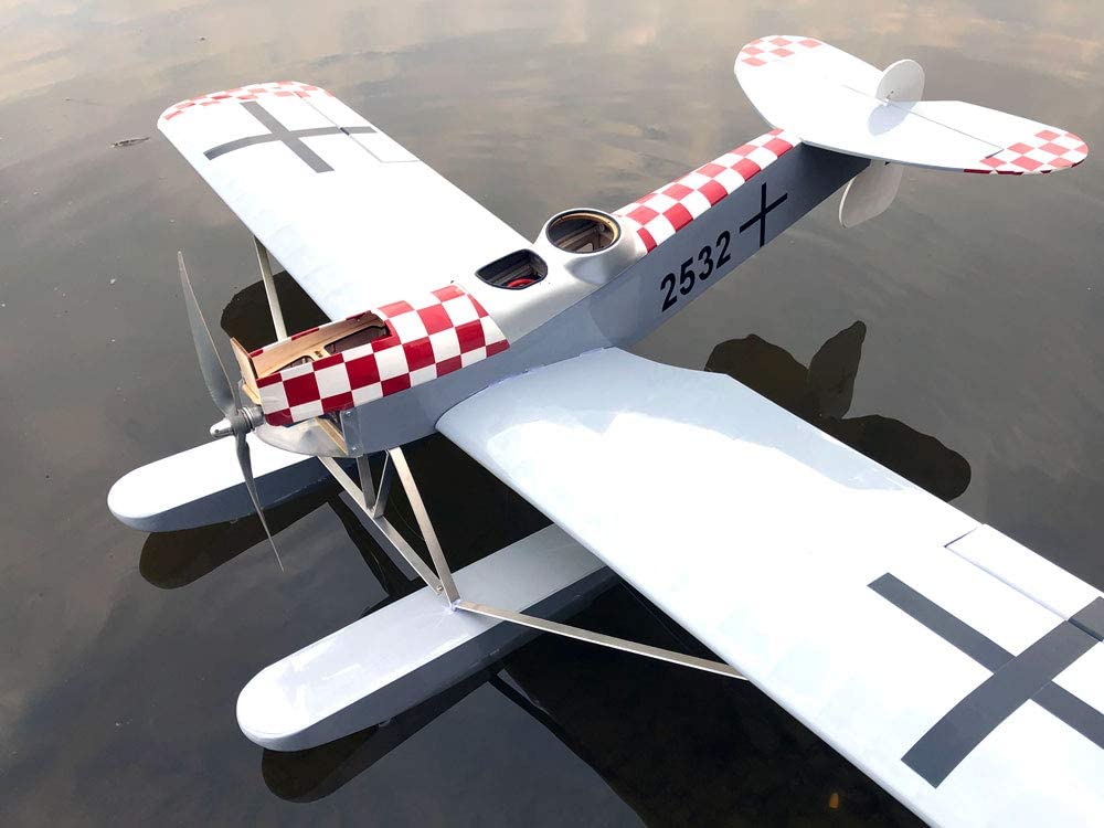 S2601 Dancing Wings Hobby 1.4M Balsa Electric Seaplane Hansa-Brandenburg W.29 Need to Build for Adults 