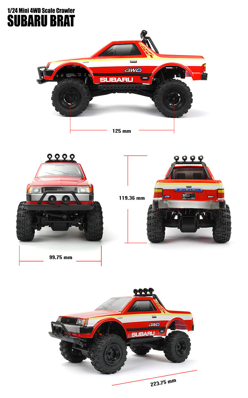 MSA-1E 1/24 Scale Subaru Brat 4WD Crawler RTR, w/ 2.4GHz KD Propo