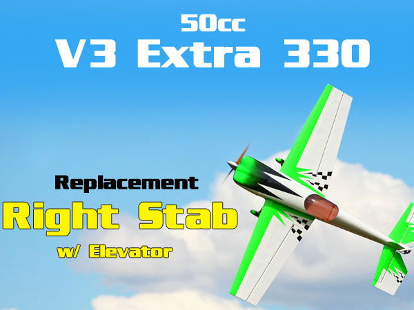 50cc V3 Green Extra 330 Replacement Right Stab w/ Elevator