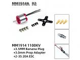 3S Indoor Foamie Power Pack 1914-1100KV Brushless Motor, ESC, and Prop Adapter Combo