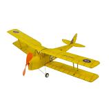 Rubber Band Powered Free Flight WWII Vintage Tiger Moth Laser-Cut Balsa Wood Model Kit 600mm (24")