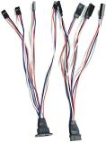 MPX 8 Pins Flange Mounted Quadruple Servo Harness 7" Male 7" Female (4 Channels 1 Plug) 20 AWG 