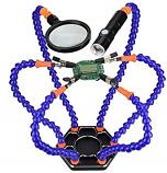 Helping Hands 6 Arm Soldering Station Tool (Magnifying Glass+Flashlight+Fan)