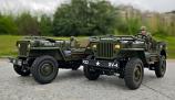 Military 1/16 Scale Full Metal Willys Jeep, 4WD, LED Lights, Alloy Frame, w/ Soldier & Gun