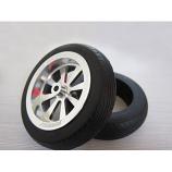 FlyWheelz 4.5" (115mm) Eight Spoke PU Wheels (pair) + 2 extra tires 