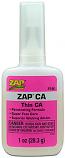 Zap CA Glue (Thin) 1oz (Pink Label)