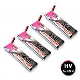 Gaoneng GNB 450mAh 1S 3.8V HV 4.35V LiPo Battery 80C JST-PH 2.0 PowerWhoop mCPX Connector (4pcs) (For EMAX Tinyhawk Brushless Micro Racing Drone Inductrix FPV Plus Kingkong Tiny 7 Beta75S Micro FPV Racing Drone etc)