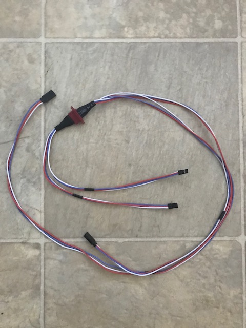 MPX Dual Servo Harness 12" Male 24"-36" Staggered Female (2 Channels 1 Plug) 20 AWG 