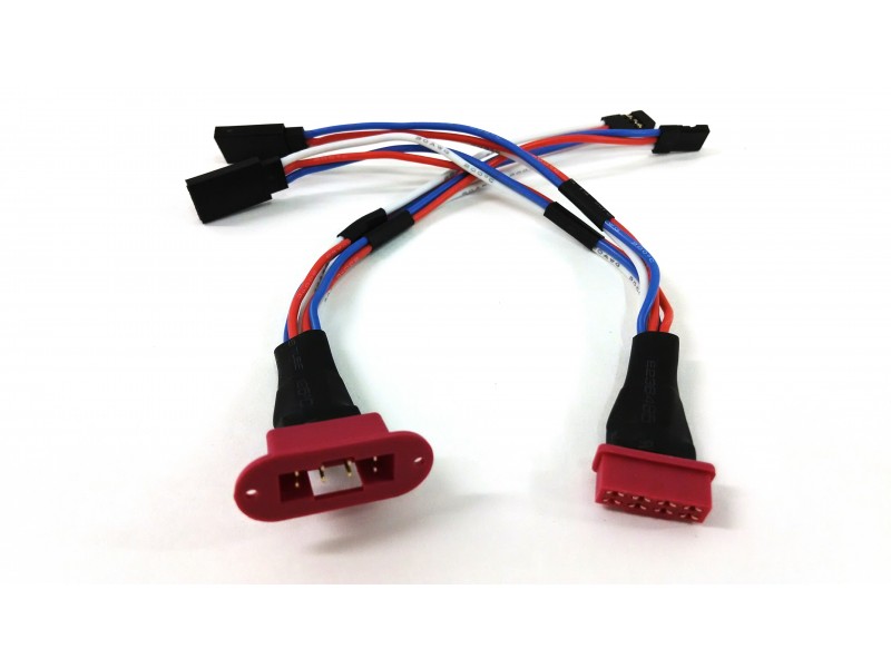MULTIPLEX (MPX) Dual Servo Harness 6" Male 6" Female (2 Channels 1 Plug) 20 AWG 