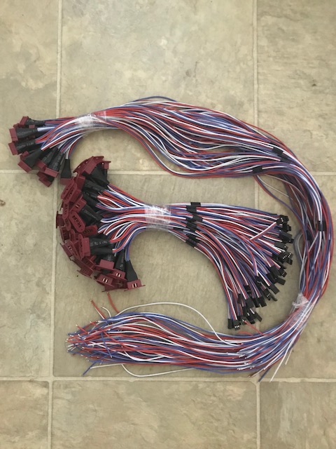 MPX Dual Servo Harness 12" Male 30" and 39" Bare Wire Staggered Female (2 Channels 1 Plug) 20 AWG 