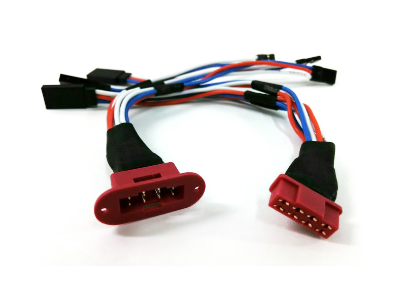 MPX Triple Servo Harness 12" Male 12" Female (3 Channels 1 Plug) 20 AWG 