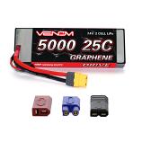 Venom DRIVE 25C 2S 5000mAh 7.4V Graphene LiPo Hardcase Battery w/ UNI Plugs