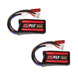 Fly 30C 2S 300mAh 7.4V LiPo Batteries w/ JST and E-flite PH Plug (2 Pack)